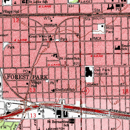 Topographic Map of Living Word Christian Center, IL