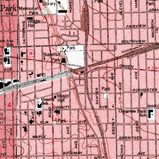 Topographic Map of Davis Memorial African Methodist Episcopal Church, IL