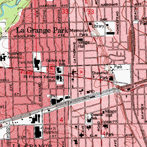 Topographic Map of Grace Lutheran Church, IL
