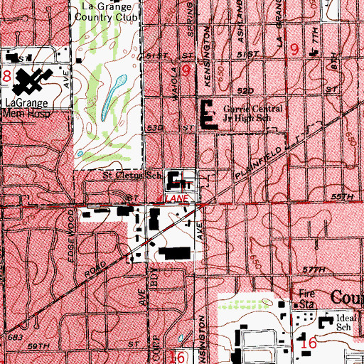 Topographic Map of Saint Cletus Church, IL