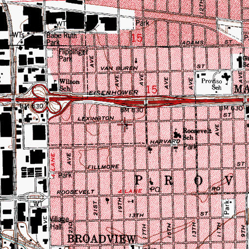 Topographic Map of Emmanuel Evangelical Lutheran Church, IL