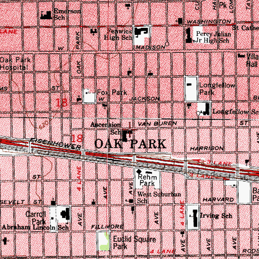 Topographic Map of Ascension Church, IL