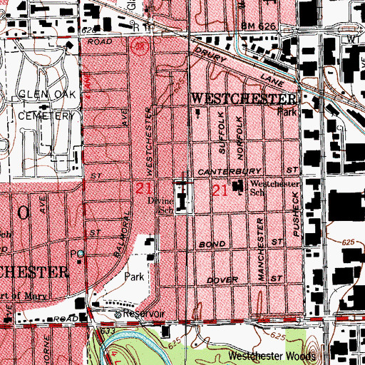 Topographic Map of Divine Infant Church, IL