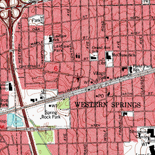 Topographic Map of All Saints Episcopal Church, IL