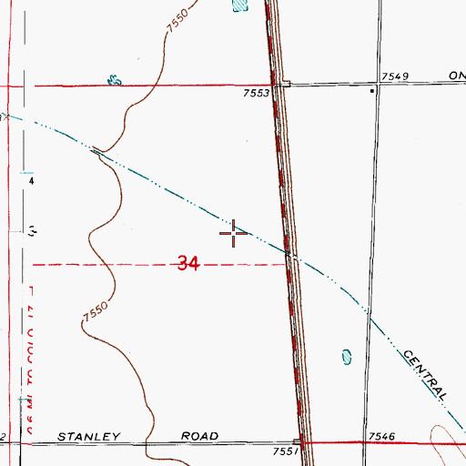 Topographic Map of Central Lateral, CO