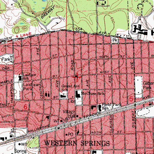Topographic Map of Grace Lutheran Church, IL