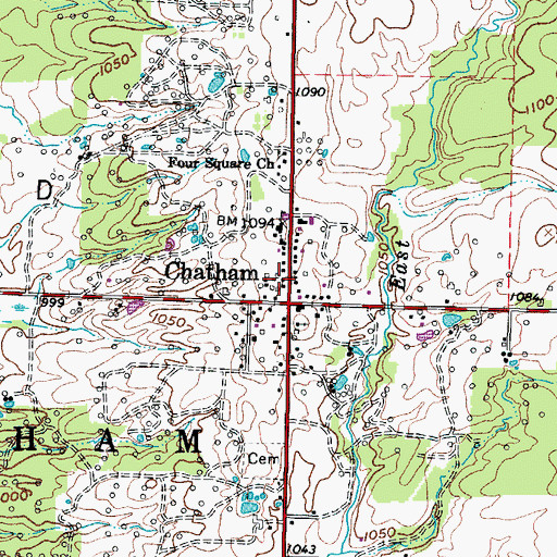 Topographic Map of Chatham Post Office (historical), OH