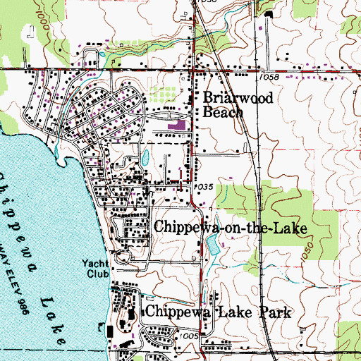 Topographic Map of Chippewa Lake Post Office, OH