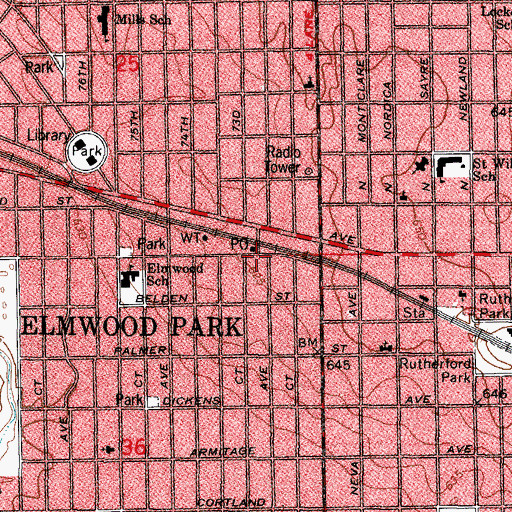 Topographic Map of Kingdom Hall of Jehovahs Witnesses, IL