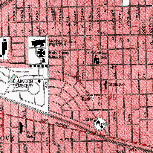 Topographic Map of New Horizon Temple, IL