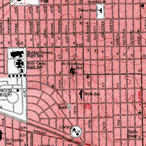 Topographic Map of Saint Celestine Church, IL