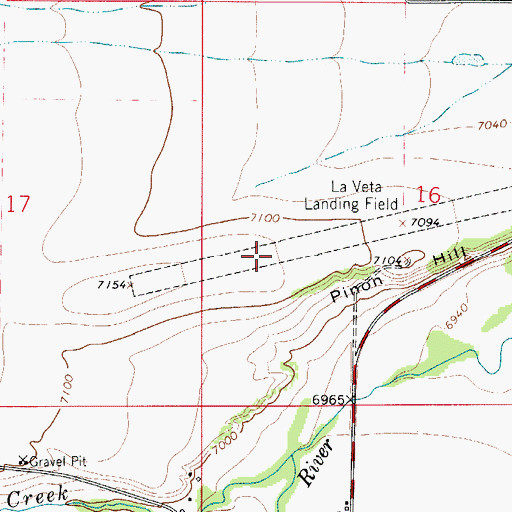 Topographic Map of Cuchara Valley Airport at La Veta, CO