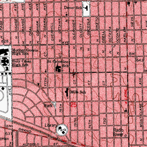 Topographic Map of Zoar Lutheran Church, IL