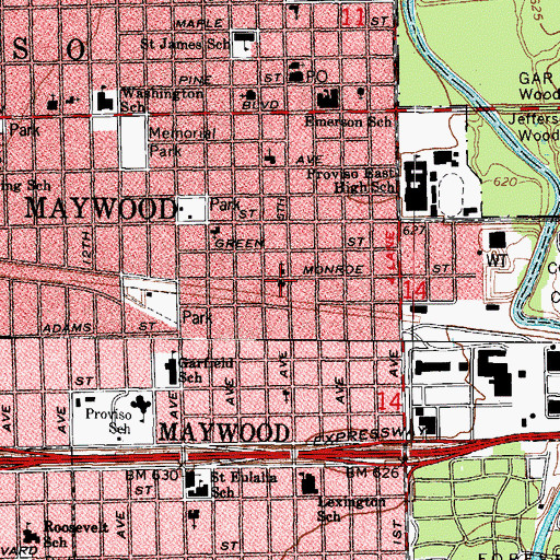 Topographic Map of God's Heritage Full Gospel Church, IL