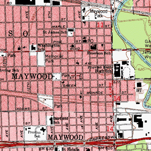 Topographic Map of James Memorial African Methodist Episcopal Church, IL