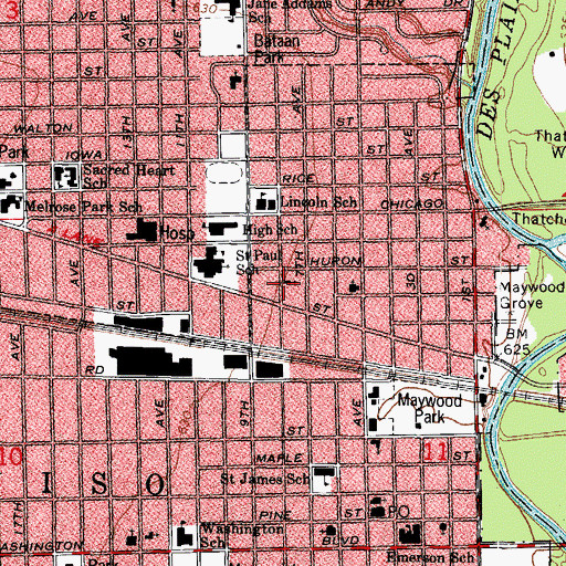 Topographic Map of Tabernacle Baptist Church, IL