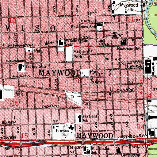 Topographic Map of Vision of Restoration Church, IL