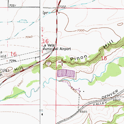 Topographic Map of Pinon Hill, CO