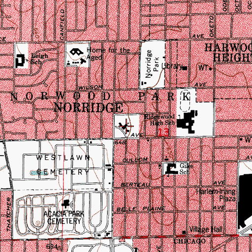 Topographic Map of Divine Savior Church, IL