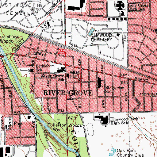 Topographic Map of Grace United Church of Christ, IL