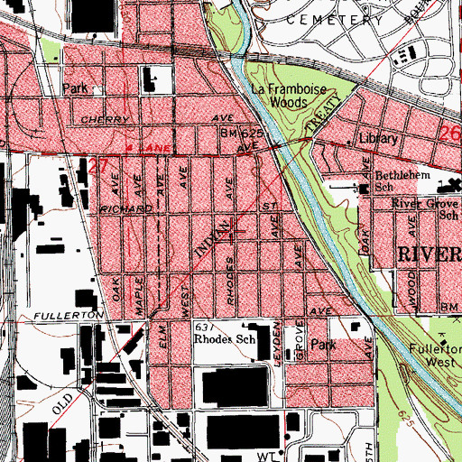 Topographic Map of River Grove Bible Church, IL