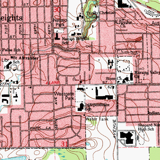 Topographic Map of Reformed Church of Palos Heights, IL