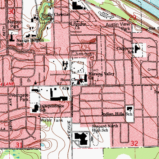 Topographic Map of Stone Church Christian Academy, IL