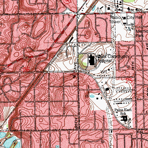 Topographic Map of First Church of Christ, IL