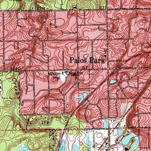 Topographic Map of Palos Park Presbyterian Church, IL