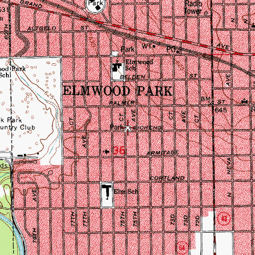 Topographic Map of Kiddie Korale Park, IL