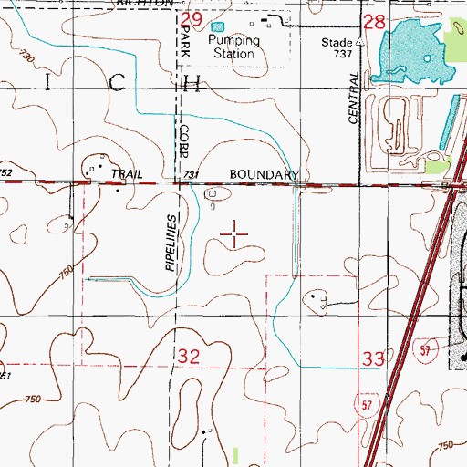 Topographic Map of Sinter Metals Industrial Park, IL