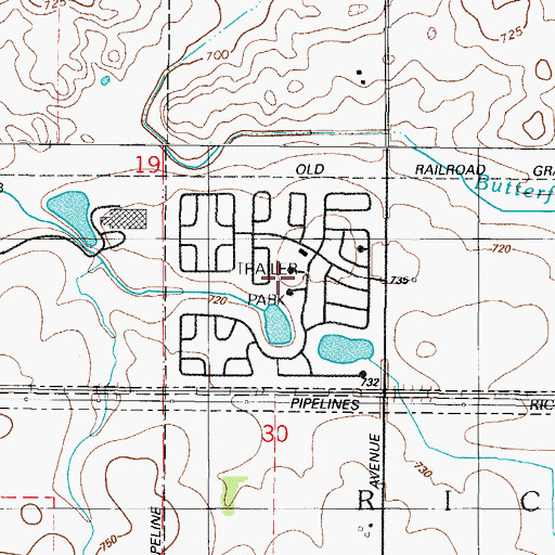 Topographic Map of Timber Ridge Mobile Home Park, IL