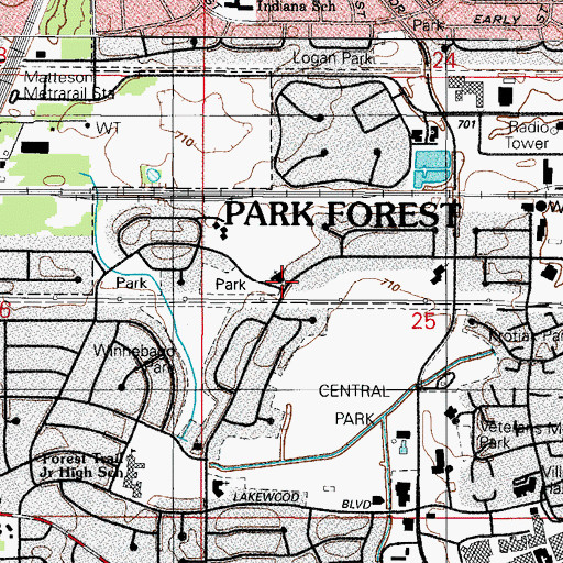 Topographic Map of Congregation Am Echod, IL