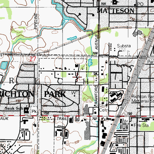 Topographic Map of Christ Church, IL