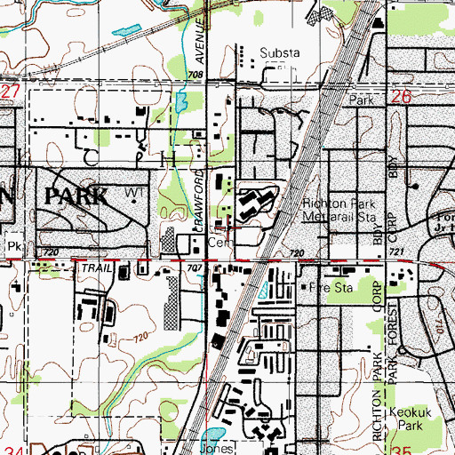 Topographic Map of Christian Fellowship Church, IL