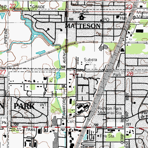 Topographic Map of House of Prayer Ministry, IL