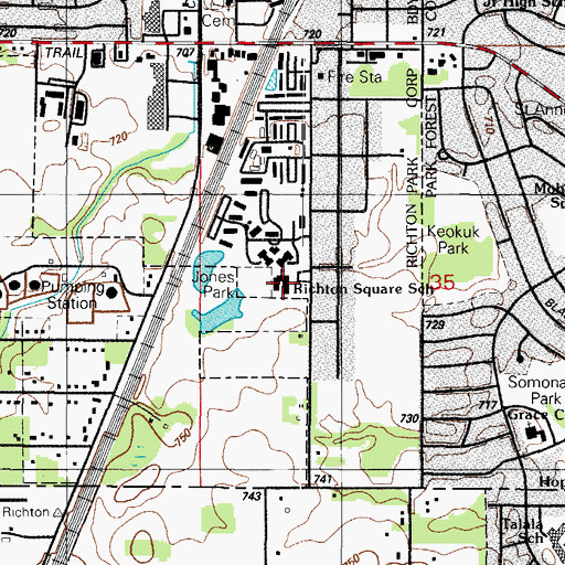 Topographic Map of South Suburban Seventh Day Adventist Church, IL