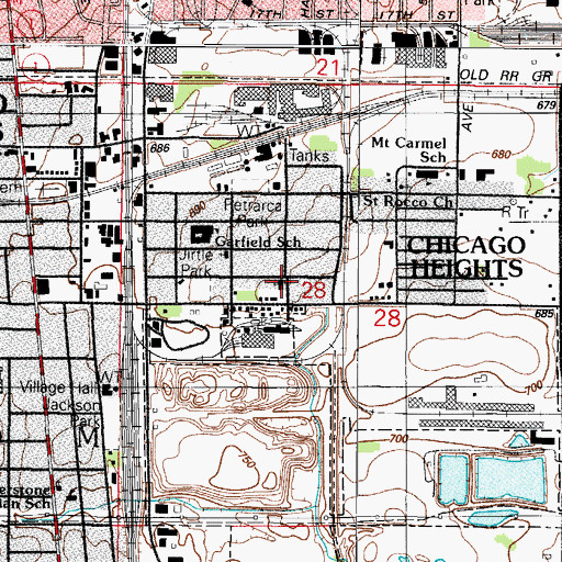 Topographic Map of Saint Paul Catholic Church, IL