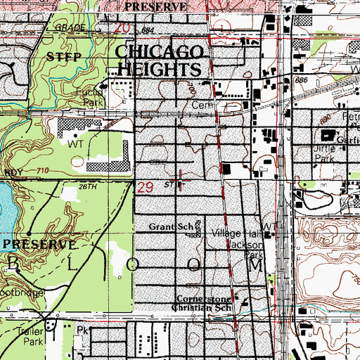 Topographic Map of Fellowship Baptist Church, IL