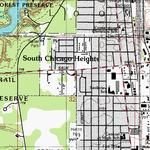 Topographic Map of Temple Baptist Church, IL