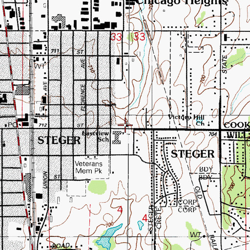 Topographic Map of Pentecostal Church of God, IL