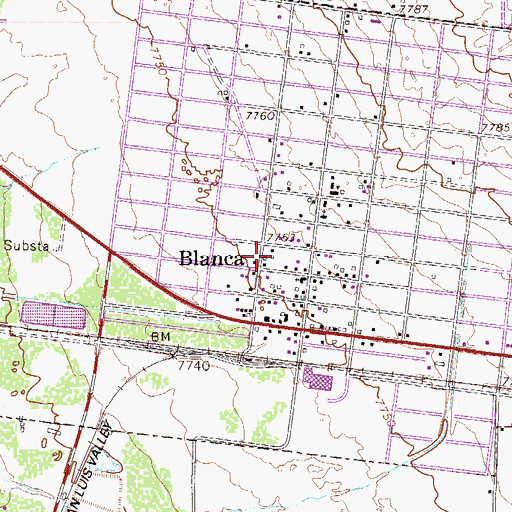 Topographic Map of Blanca, CO