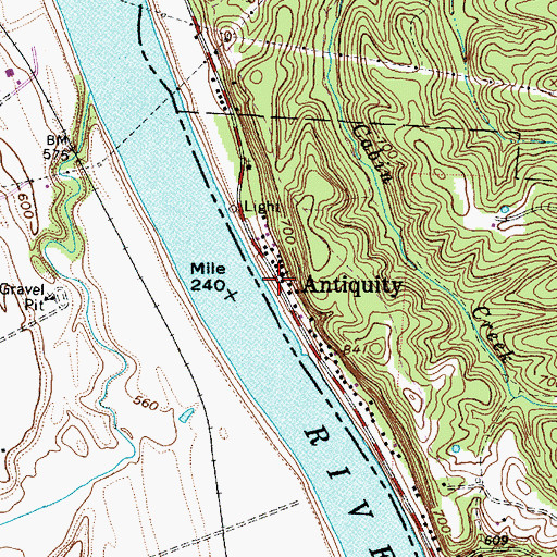 Topographic Map of Antiquity Post Office (historical), OH