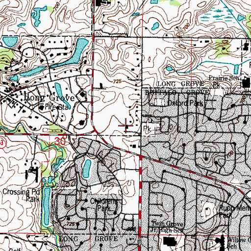 Topographic Map of Christ Church of Long Grove, IL