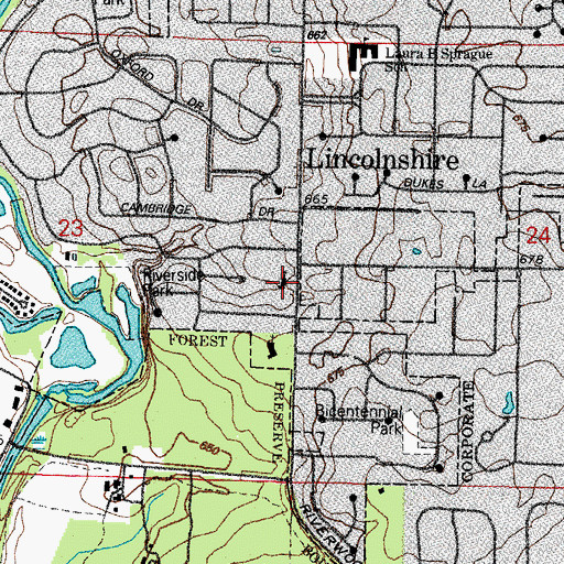 Topographic Map of Community Christian Church, IL