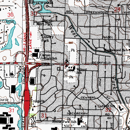 Topographic Map of Congregation B'nai Tikvah, IL