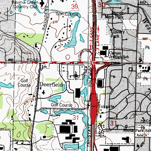 Topographic Map of Congregation Beth Or, IL