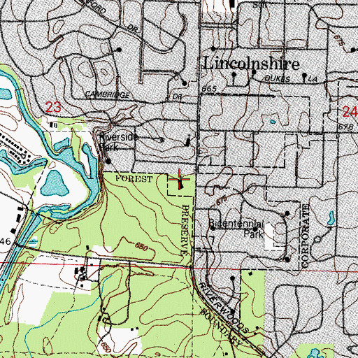 Topographic Map of Lutheran Church of the Holy Spirit, IL