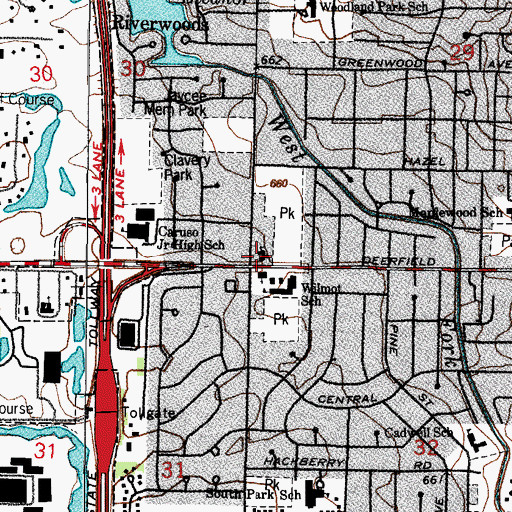 Topographic Map of Saint Gregory's Episcopal Church, IL