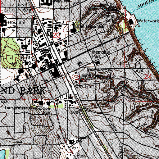 Topographic Map of First Church of Christ Scientist, IL